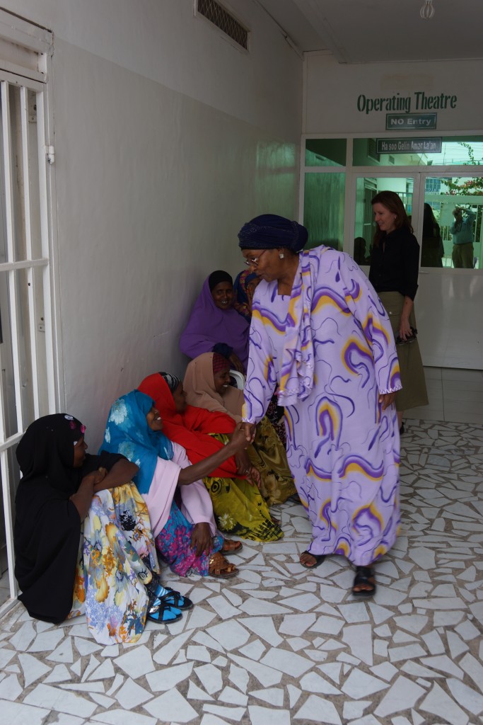 Edna Adan visits with fistula patients at her hospital in Somaliland