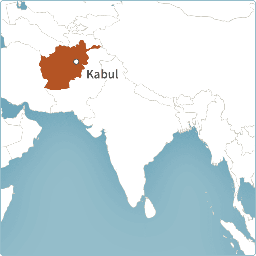 Map of Kabul, Afghanistan