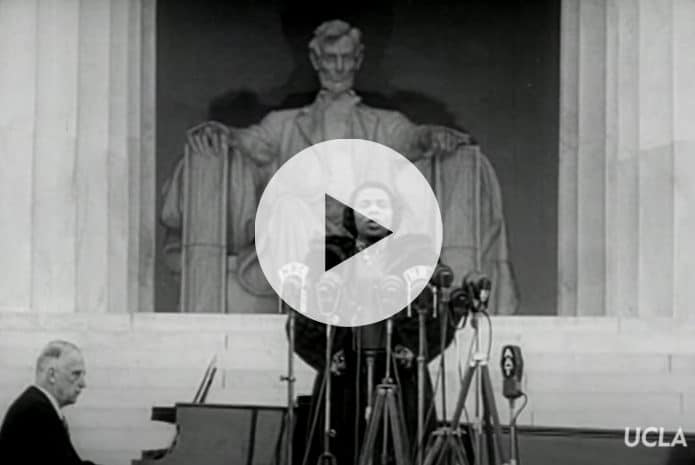 Click to watch: Marian Anderson singing at the Lincoln Memorial